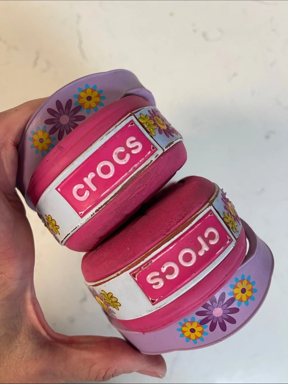 Crocs Kids' Crocband Butterfly Clogs Candy Pink Size 1 Junior Style # 202664